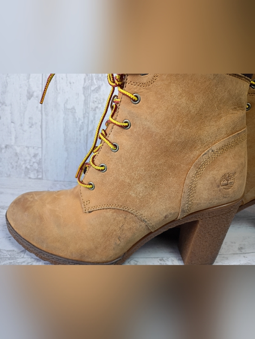 Timberland Women’s Wheat Suede Lace-Up Heeled Boots - Picture 5 of 16